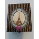Bonita caja de madera decorada con Torre Eiffel.
